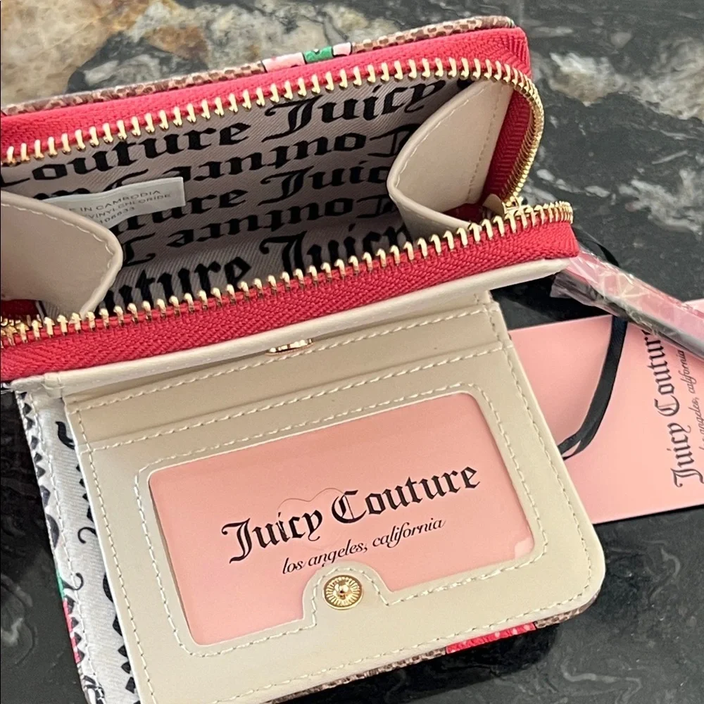 Juicy Couture Strawberry Zip Around Brown Wallet NWT